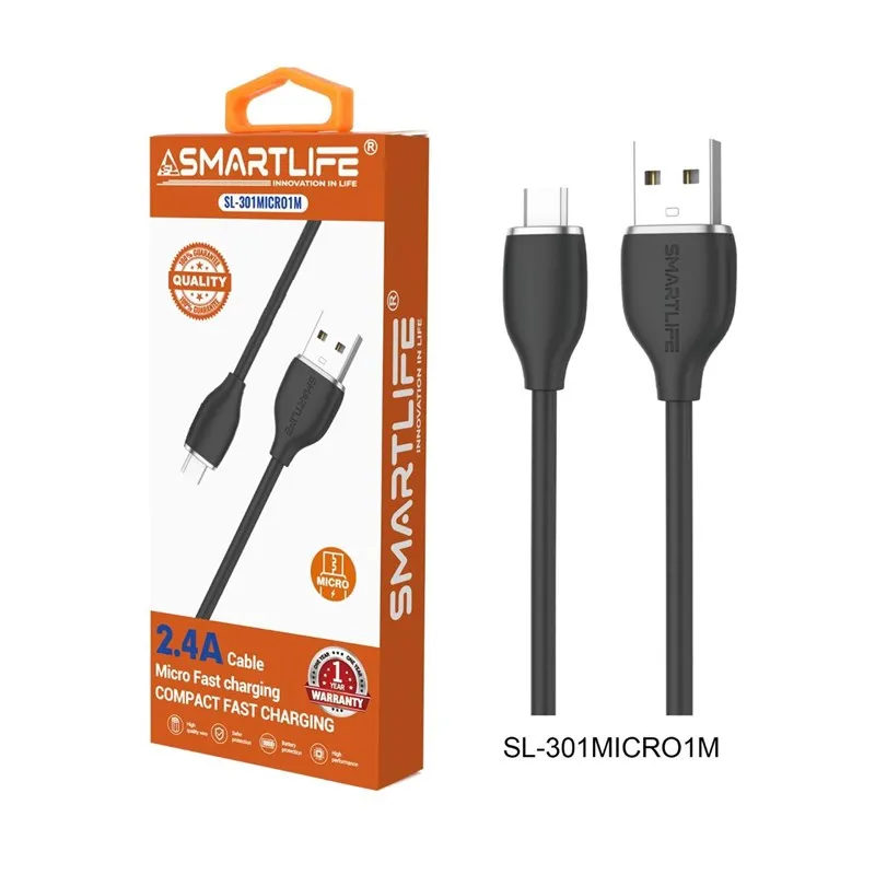 2.4A Micro USB Cable 1M (Black)
