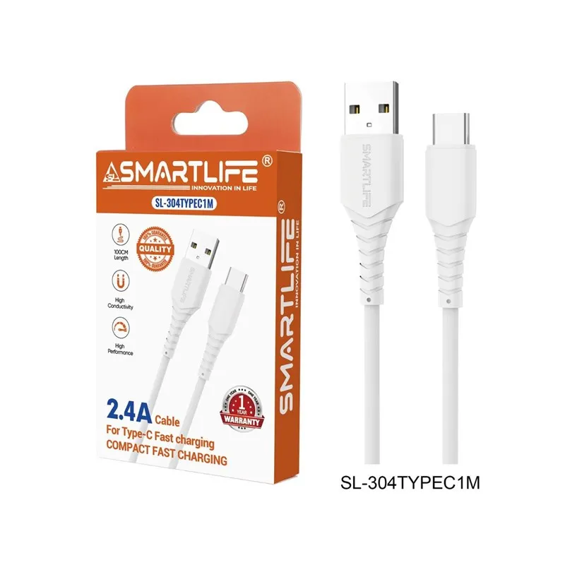 2.4A Type-C Fast Charging Cable 1M (White)